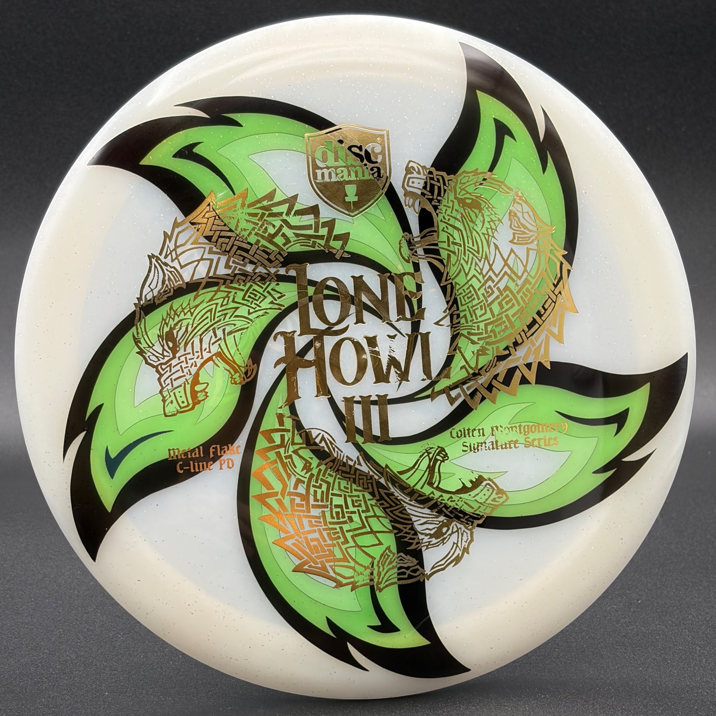 Lore | Discmania Colten Montgomery Signature Series Lone Howl 3 Metal Flake C-Line PD | Gold/Holo Green | 171g