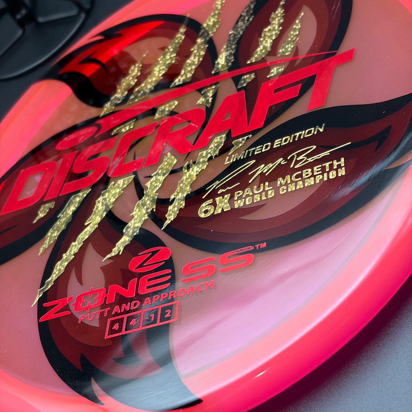Lore | Discraft Paul McBeth 6x Claw Limited Edition Z Zone SS | Red Metallic/Gold Pixels/Holo Ghost | 174g