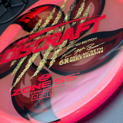 Lore | Discraft Paul McBeth 6x Claw Limited Edition Z Zone SS | Red Metallic/Gold Pixels/Holo Ghost | 174g