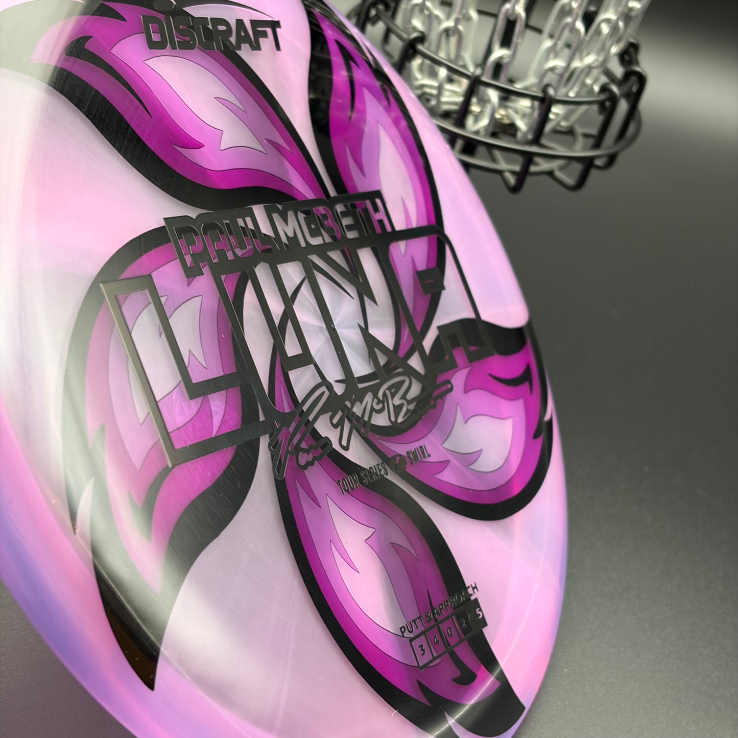 Lore | Discraft 2025 Paul McBeth Tour Series Z Swirl Luna | Matte Black/Holo Ghost | 176g