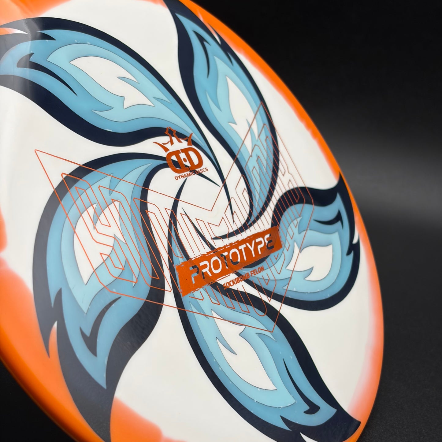 folkLore | Dynamic Discs Rick Wysocki Prototype Supreme Orbit Sockibomb Felon | Orange/Blue Holo | 176g