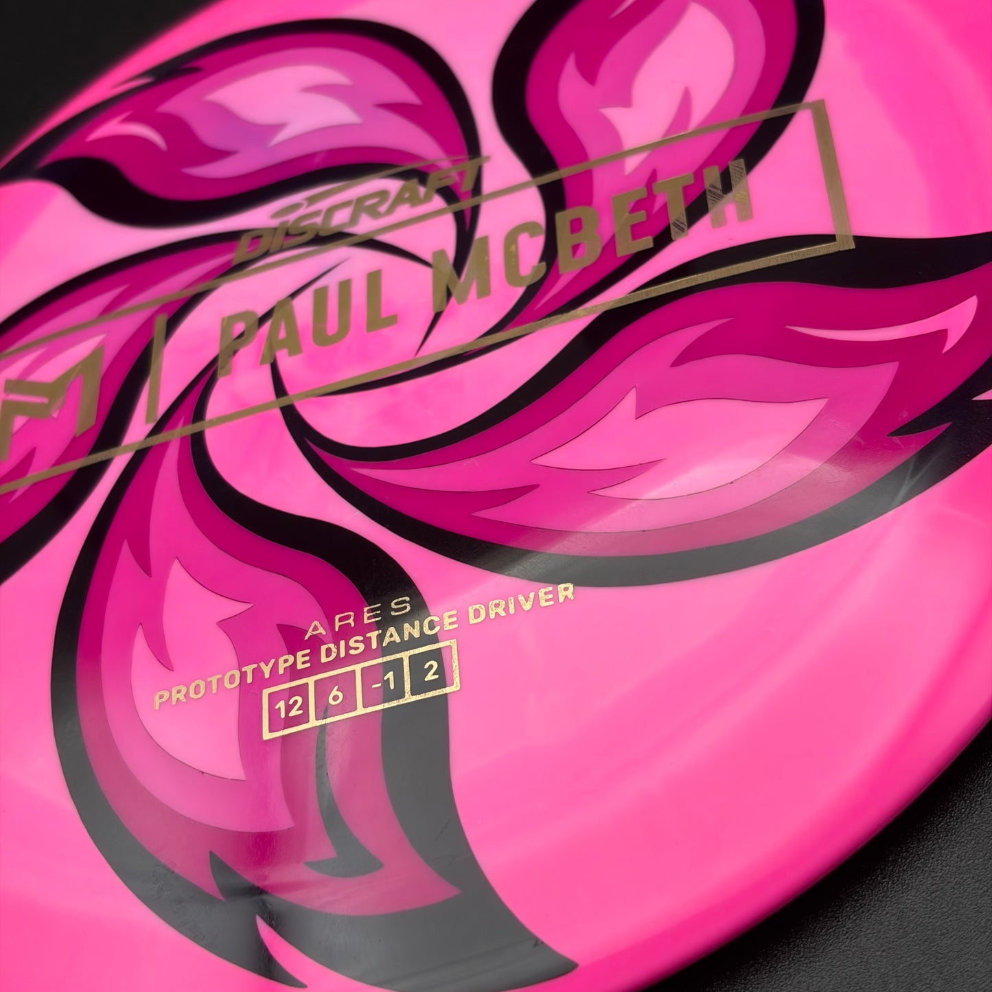 folkLore | Discraft Paul McBeth Prototype ESP Ares | Matte Gold/Black/Genuine Original | 166g