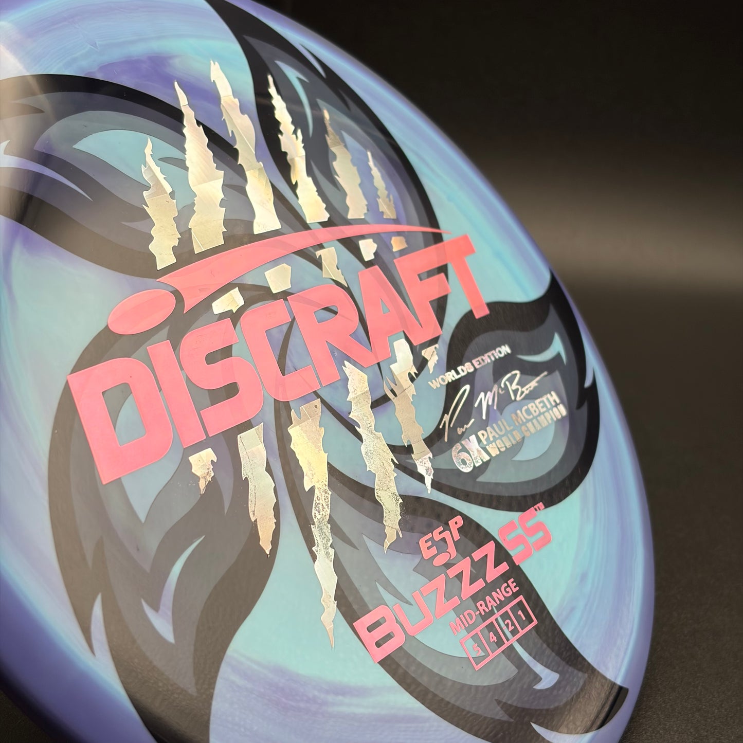 Lore | Discraft Paul McBeth 6x Claw Worlds Edition ESP Buzzz SS | Pink Holo/Silver Holo Sun/Purple Holo | 179g