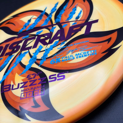 Lore | Discraft Paul McBeth 6x Claw Worlds Edition ESP Buzzz SS | Metallic Purple/Blue Shatter/Blue Shatter | 177g