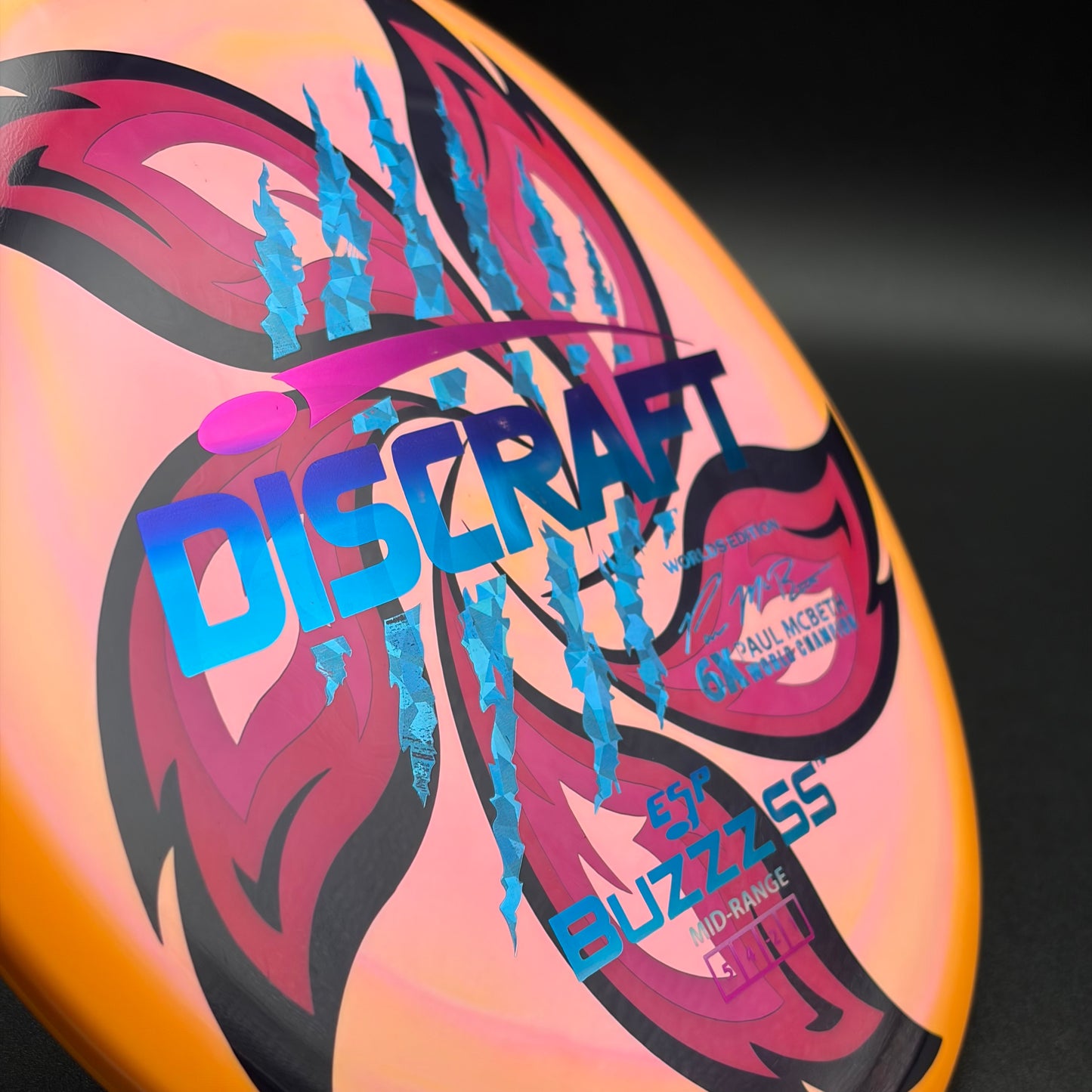 Lore | Discraft Paul McBeth 6x Claw Worlds Edition ESP Buzzz SS | Winter Sunset/Blue Shatter/Blue Shatter | 177g