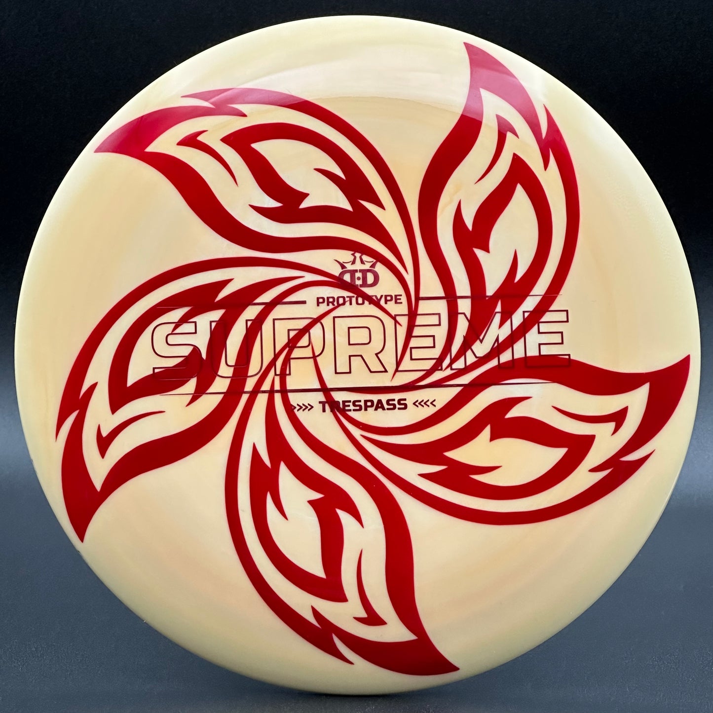 Lore | Dynamic Discs Prototype Supreme Trespass | Metallic Red/Black/Silver Hearts | 176g