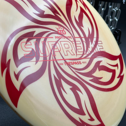 Lore | Dynamic Discs Prototype Supreme Trespass | Metallic Red/Black/Silver Hearts | 176g