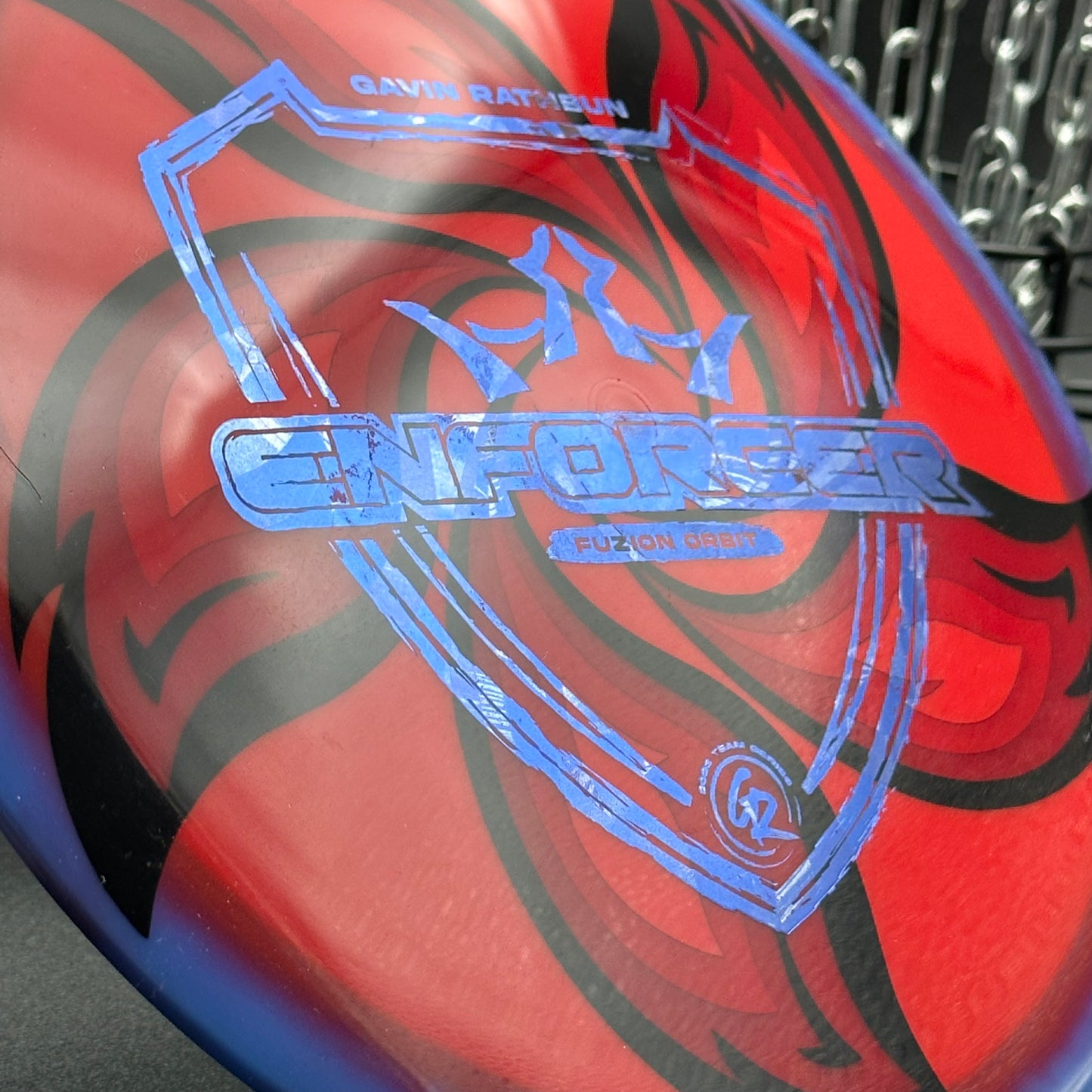 Lore | Dynamic Discs 2023 Gavin Rathbun Team Series Fuzion Orbit Enforcer | Blue/Silver Tron | 175g