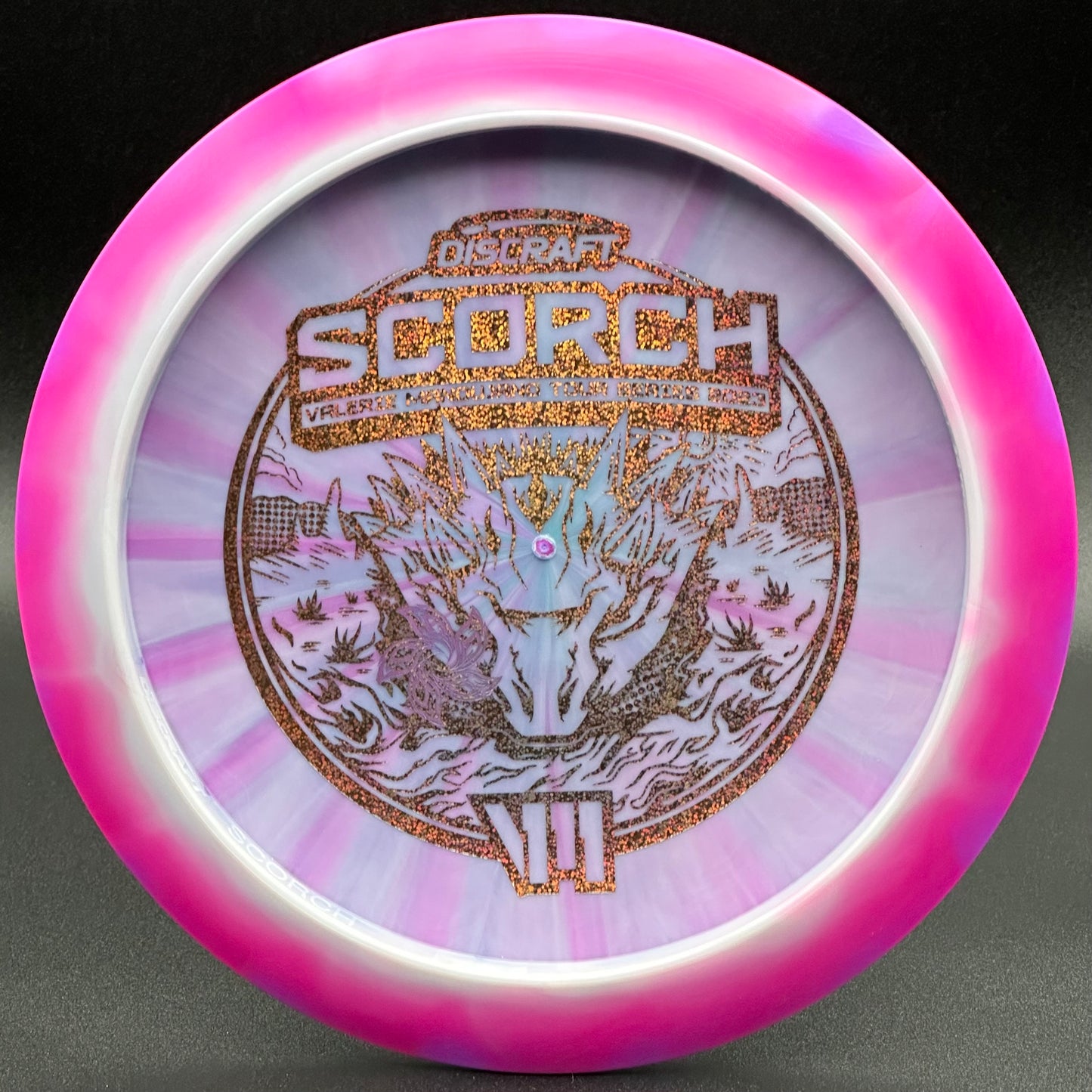 Lore | Discraft 2023 Valerie Mandujano Tour Series ESP Scorch | Confetti/Purple Holo | 179g