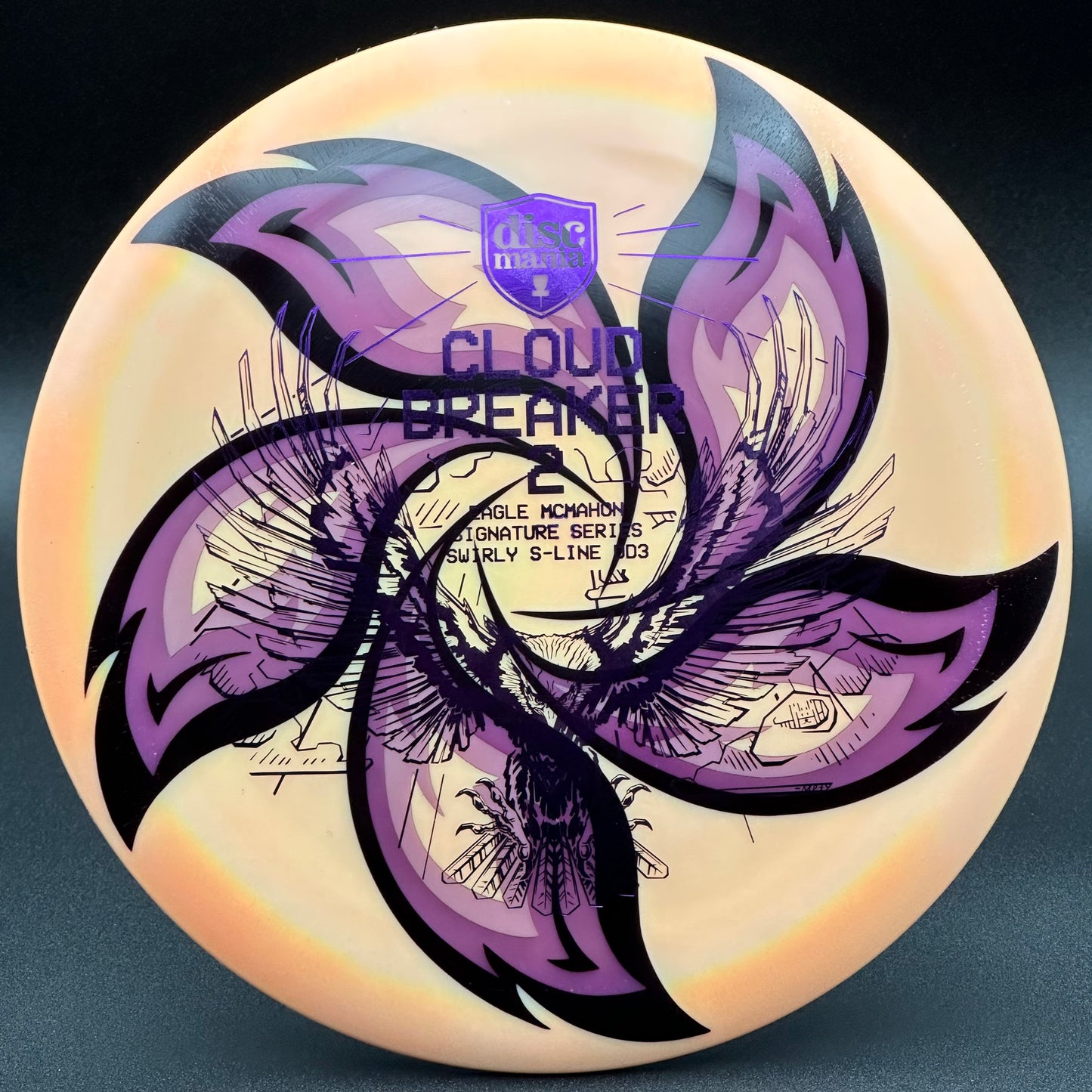 Lore | Discmania Eagle McMahon Signature Series Cloud Breaker 2 Swirly S-Line DD3 | Metallic Purple/Black/Purple Holo | 172g