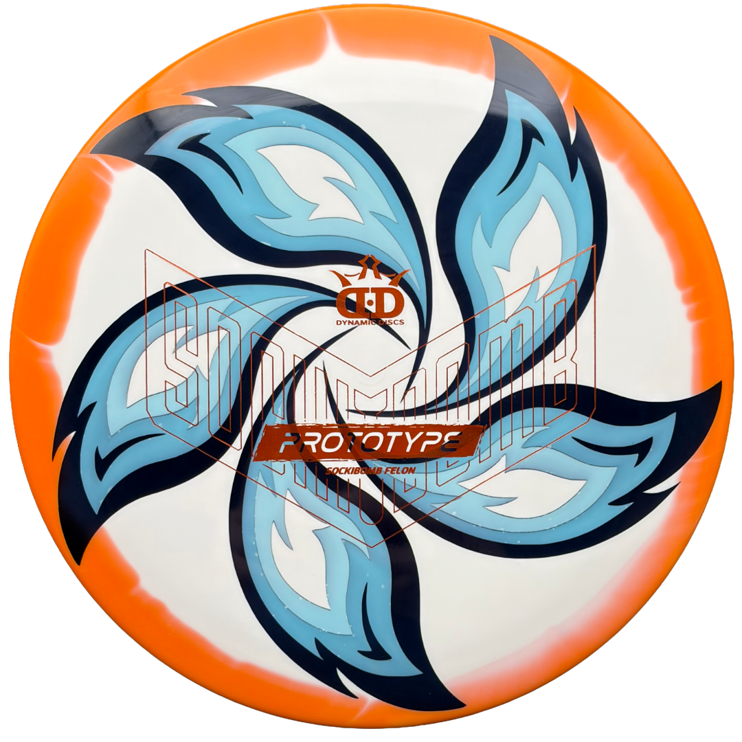 folkLore | Dynamic Discs Rick Wysocki Prototype Supreme Orbit Sockibomb Felon | Orange/Blue Holo | 176g
