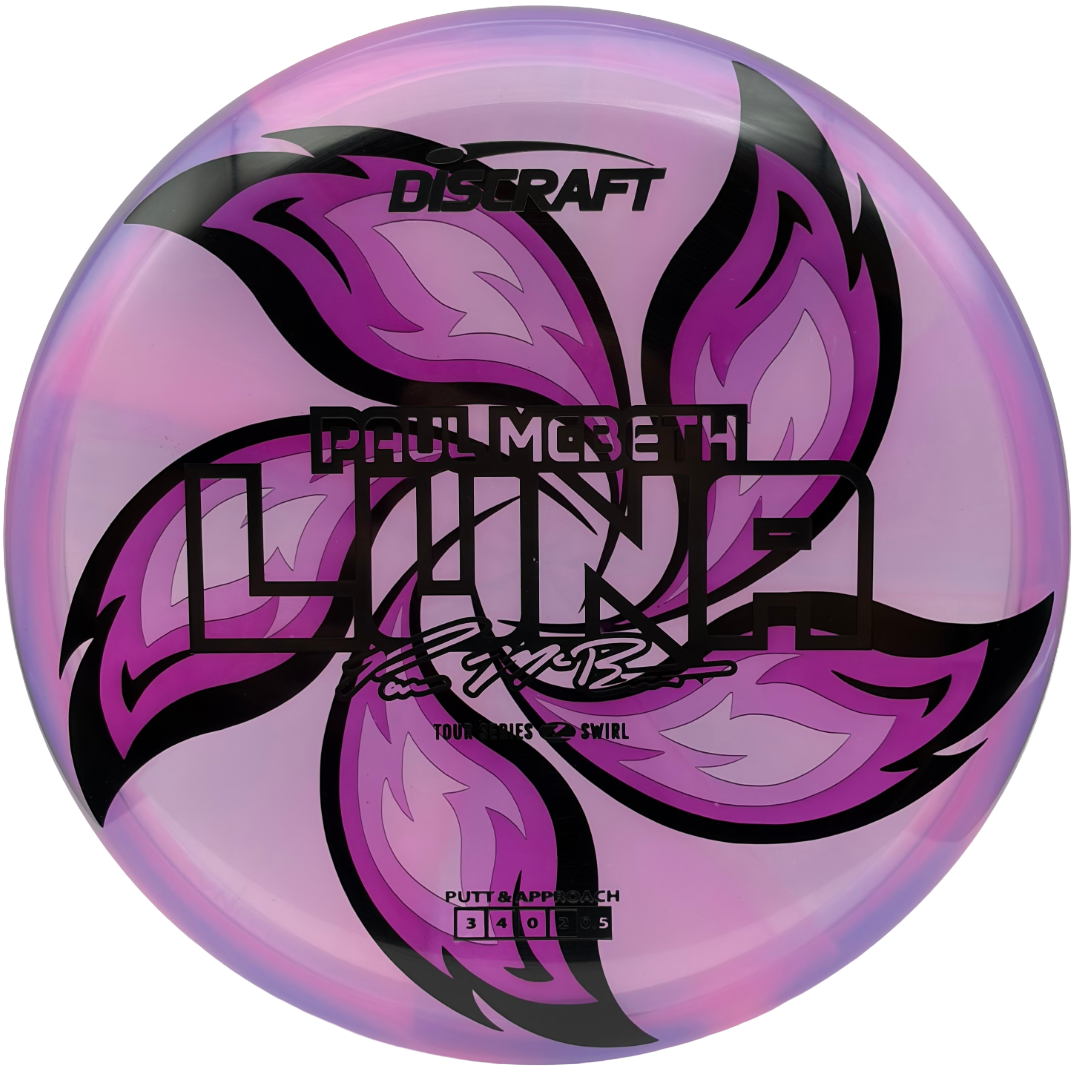 Lore | Discraft 2025 Paul McBeth Tour Series Z Swirl Luna | Matte Black/Holo Ghost | 176g