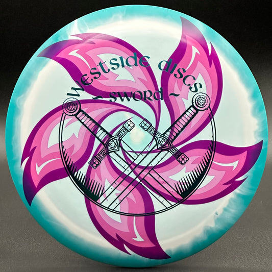 Lore | Westside Discs Tournament Orbit Sword | Teal/Pink Flowers | 176g