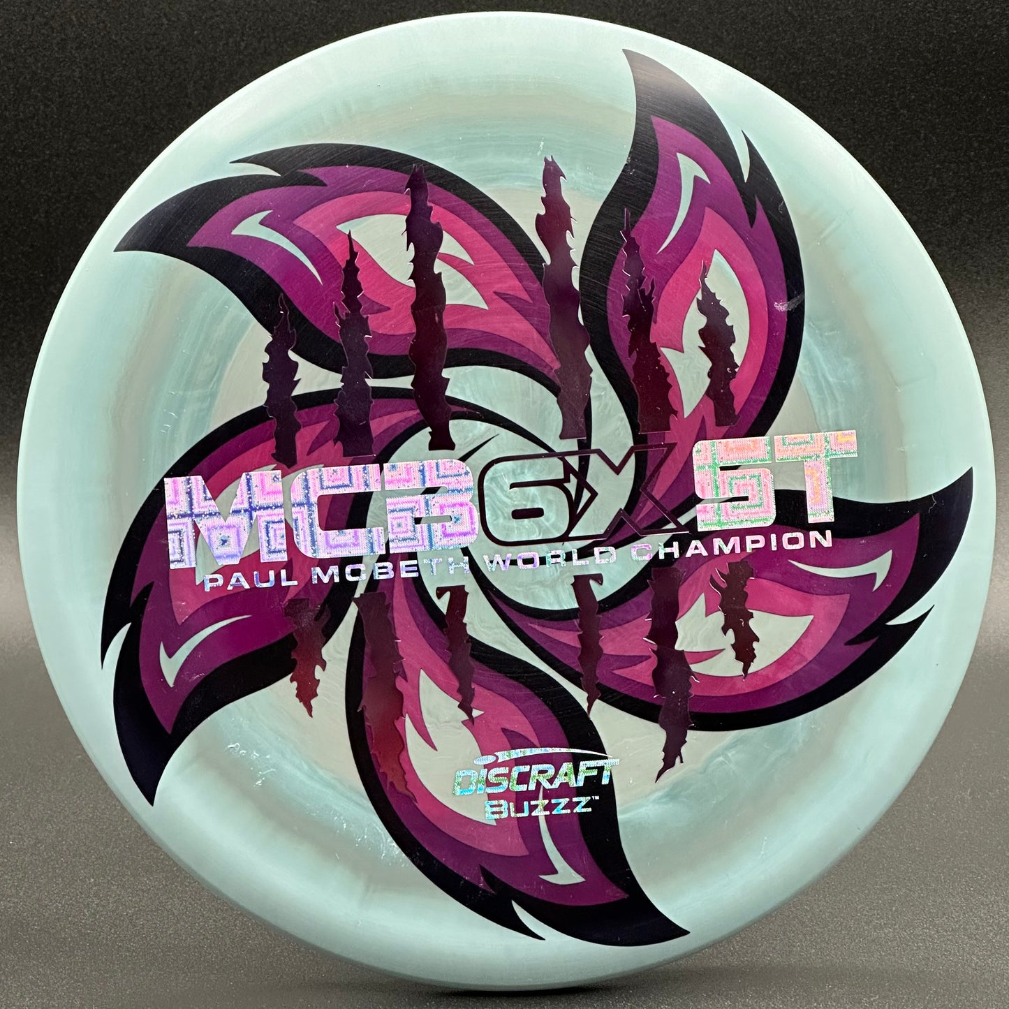 Lore | Discraft Paul McBeth 6x Claw ESP Buzzz | Purple Tie Dye/Silver Holo Boxes | 179g