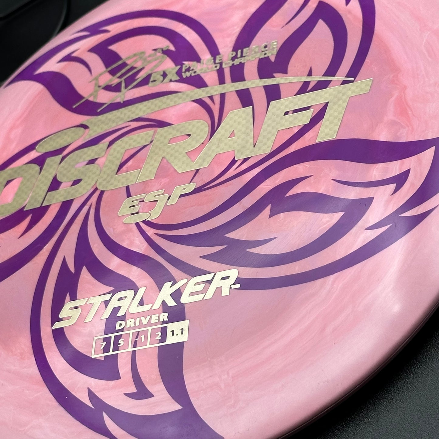 Lore | Discraft Paige Pierce 5x ESP Stalker | Carbon Fiber/Holo Purple/Pink | 175g