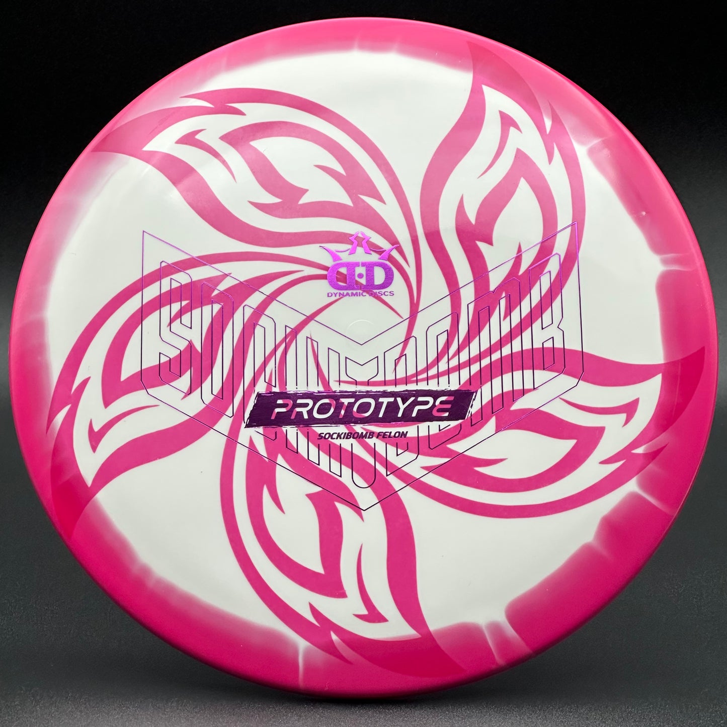 Lore | Dynamic Discs Ricky Wysocki Prototype Supreme Orbit Sockibomb Felon | Pink/Purple/Flowers | 176g