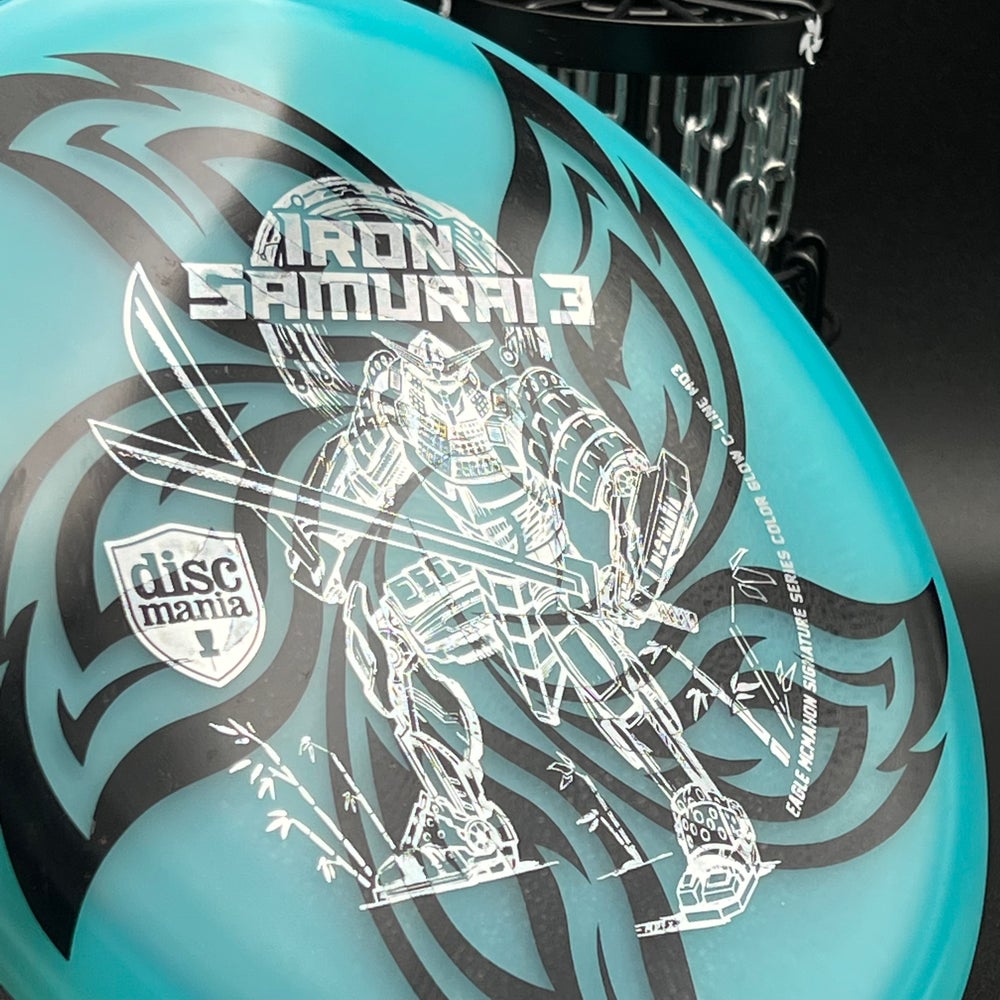 LORE | Discmania Eagle McMahon Iron Samurai 3 Color Glow C-Line MD3 | Silver Stamp | 179g