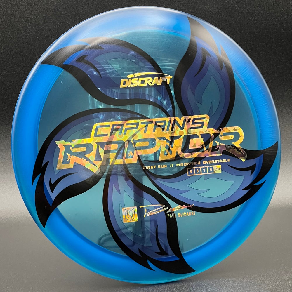 LORE | Discraft First Run Paul Ulibarri Special Blend Z Captain's Raptor | Gold Flowers Stamp | 176g