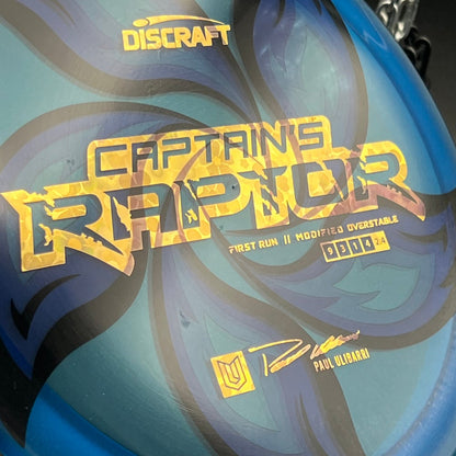 LORE | Discraft First Run Paul Ulibarri Special Blend Z Captain's Raptor | Gold Flowers Stamp | 176g
